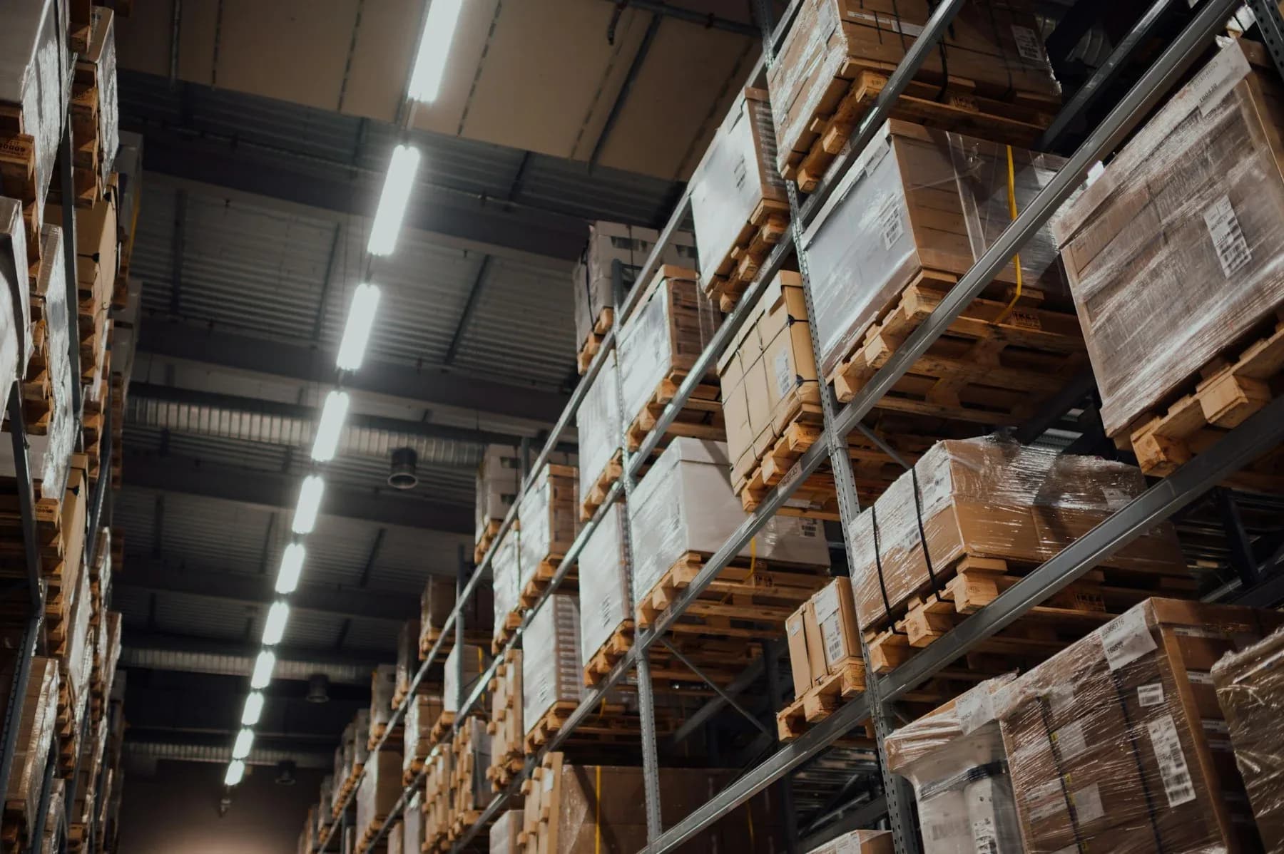 Pallet racking in the warehouse
